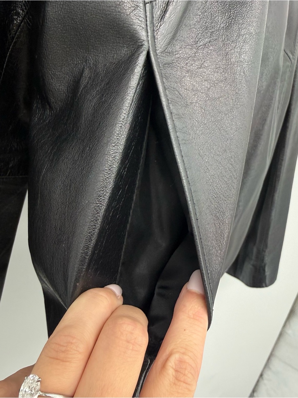 Apostrophe *Fair* Black Genuine Leather Jacket Classic Size 16 Y2k Style - Picture 4 of 15